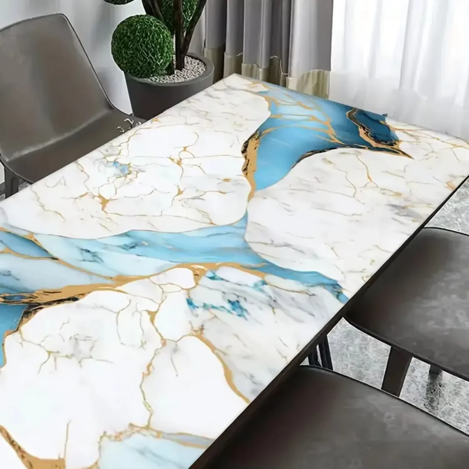 

Самоклеящиеся водонепроницаемые маслостойкие обои из алюминиевой фольги 8М с мраморным декором для обновления кухонных шкафов и столешниц