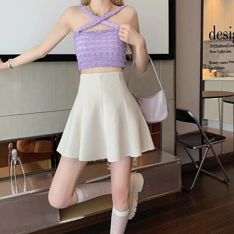 Ruffle Kawaii Woman Skirt Cute Gyaru Skirts for Women Stylish Luxury Elegant Clothing Sales Korean Style Casual Trend 2024 Cheap