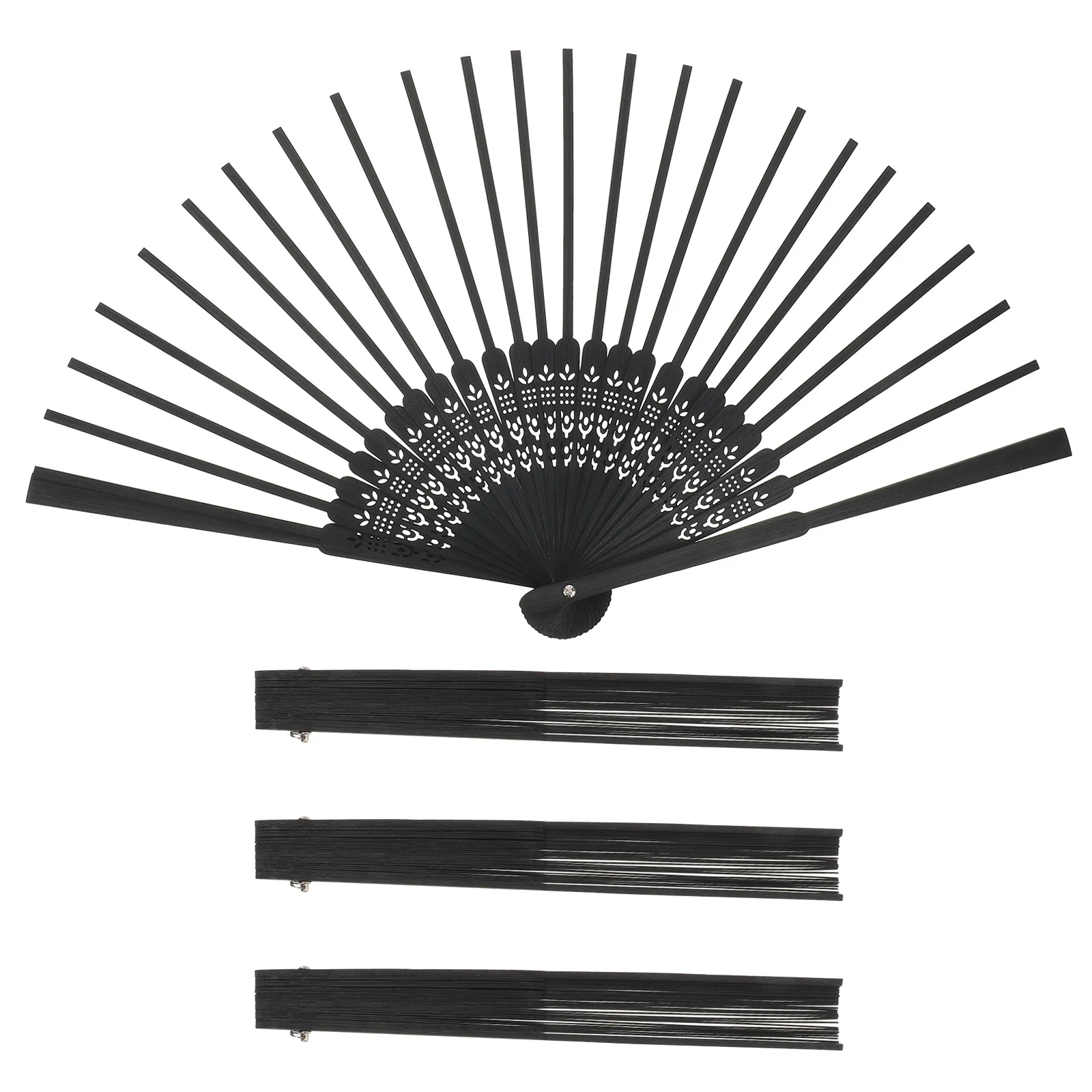 

4Pcs Bamboo Folding Fan Frame Hand Polished Lightweight Foldable Fan Ribs for DIY Crafting Materials Wedding Party Favors