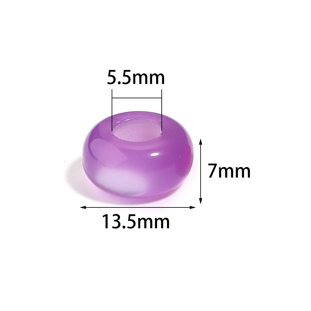 50 Stück/Lot bunte, glänzende Harz-Katzenaugenperlen mit großem Loch, lose Spacer-Perlen für die Schmuckherstellung, DIY-Halsketten, Armbänder, Zubehör – Detail 1