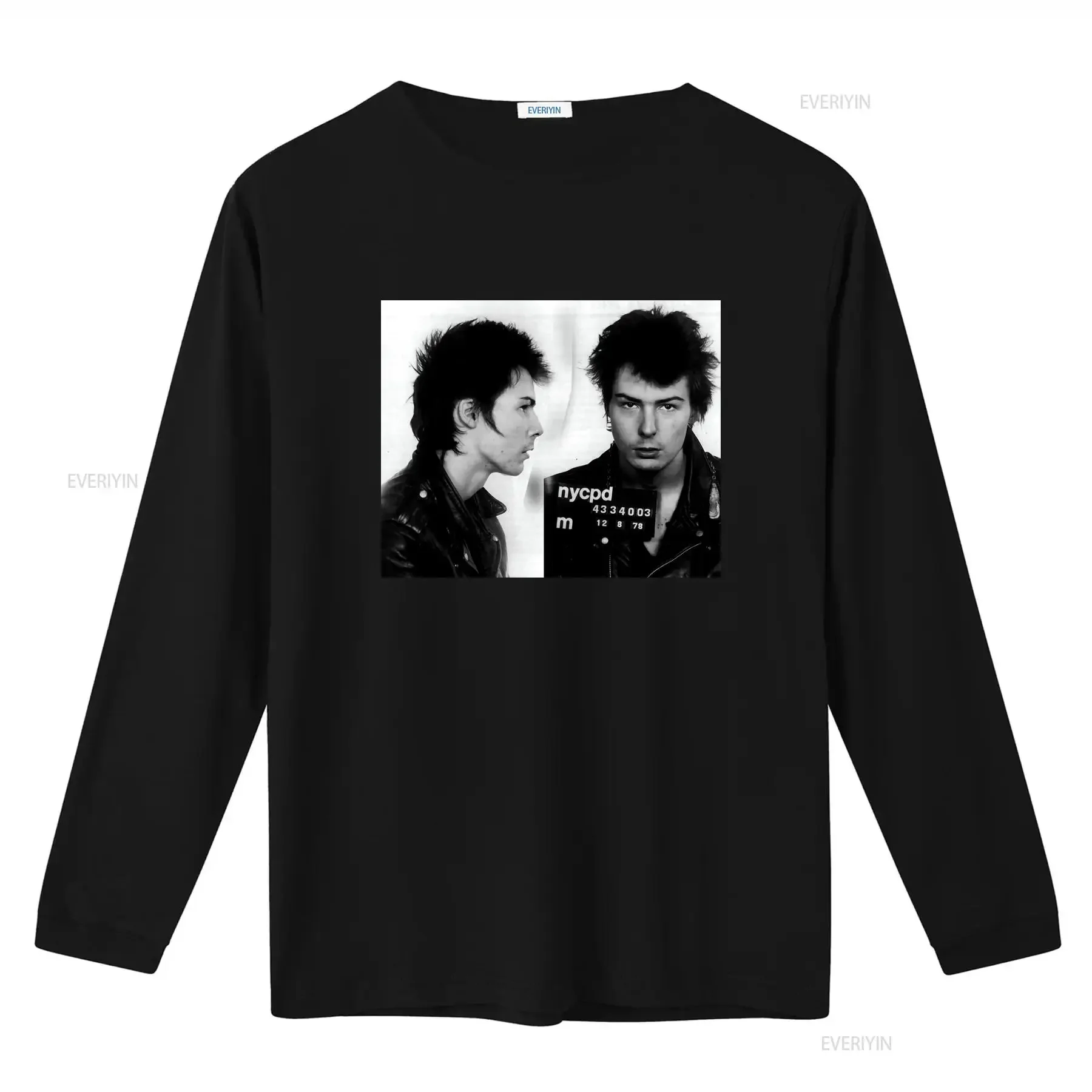Vintage Punk Rock SID VICIOUS Mugshot  T Shirt Retro Style Unique Print High Quality Cotton vintage Washed designer clothes