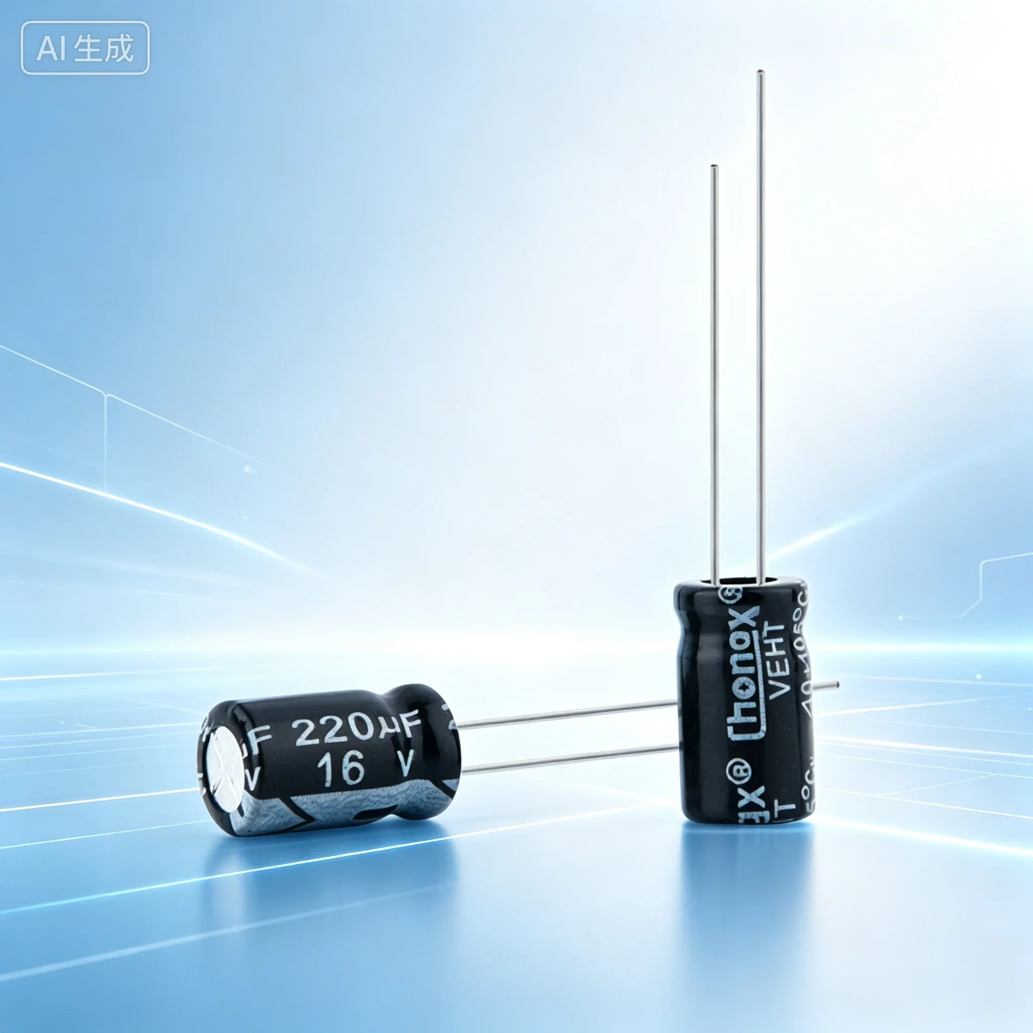 Quality 220UF 16V Electrolytic Capacitor for PCB, Size 6X12MM, 200pcs
