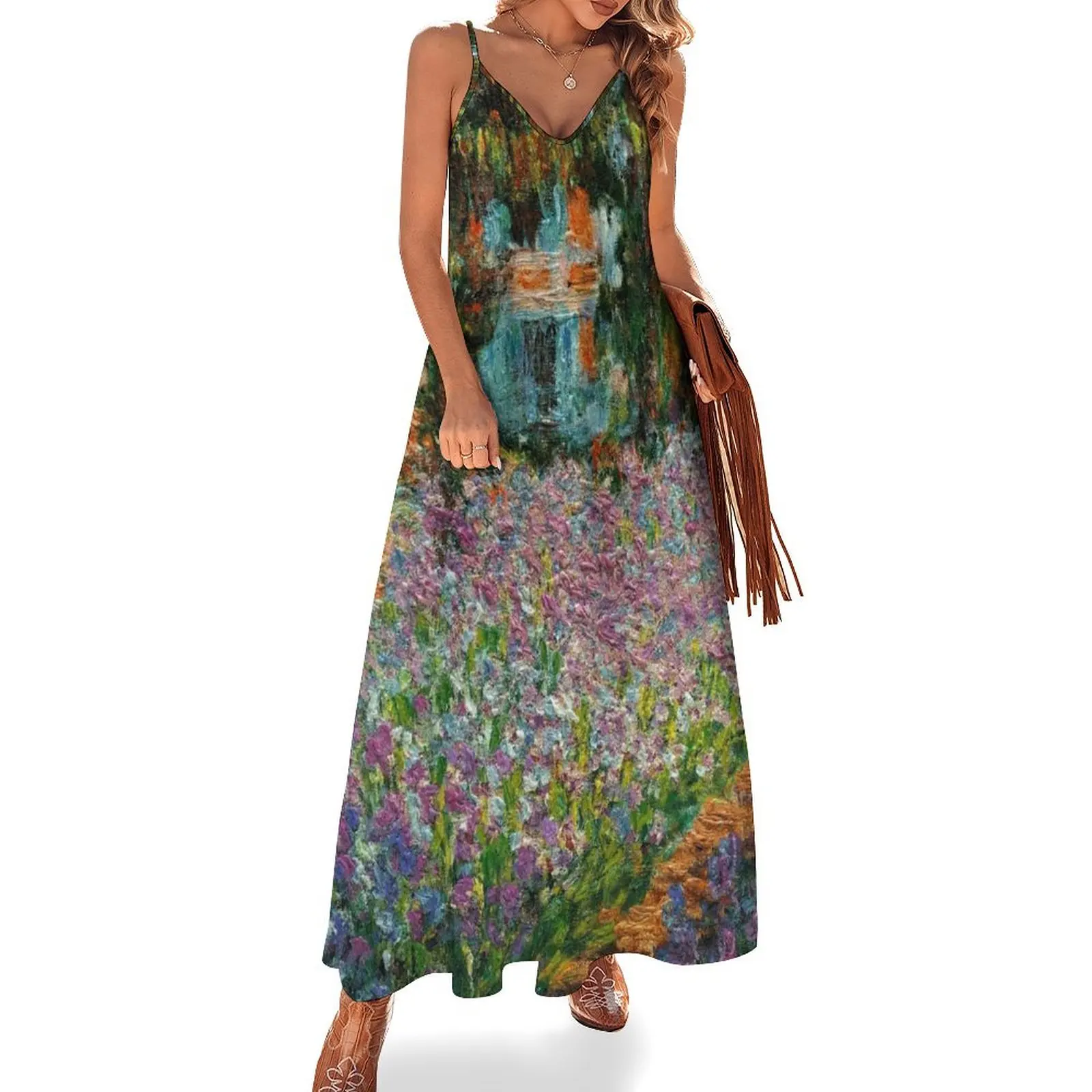 

Irises In Monet's Garden At Giverny by Claude Monet Sleeveless Dress women's clothing summer 2024 novelties dress for women