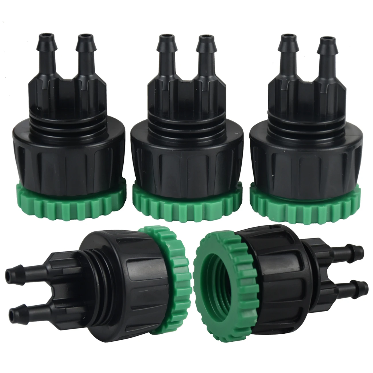 5 uds 1/2 3/4 ''Kit de riego por goteo adaptador de grifo conector divisor para manguera de 1/4 pulgadas 4/7mm sistema de riego de jardín lavado de coches