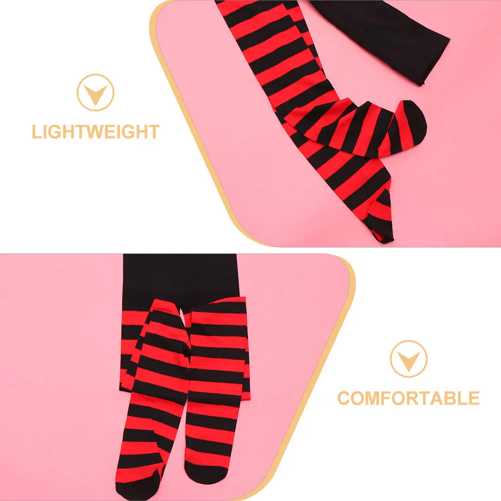2 paia di calzini al ginocchio a righe rosse nere calze natalizie per le donne ragazze festa festiva costume cosplay inverno caldo lungo