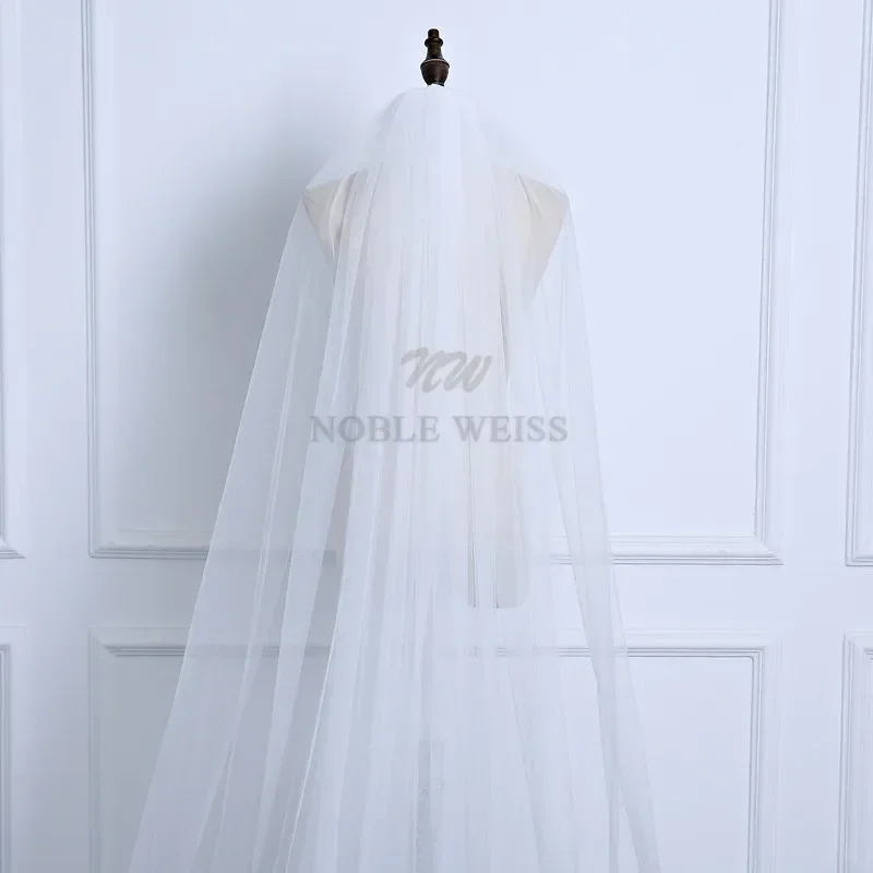 Wedding Veil Long Soft Bridal Veils With Comb One-layer Bride Veil 3M Width Customized