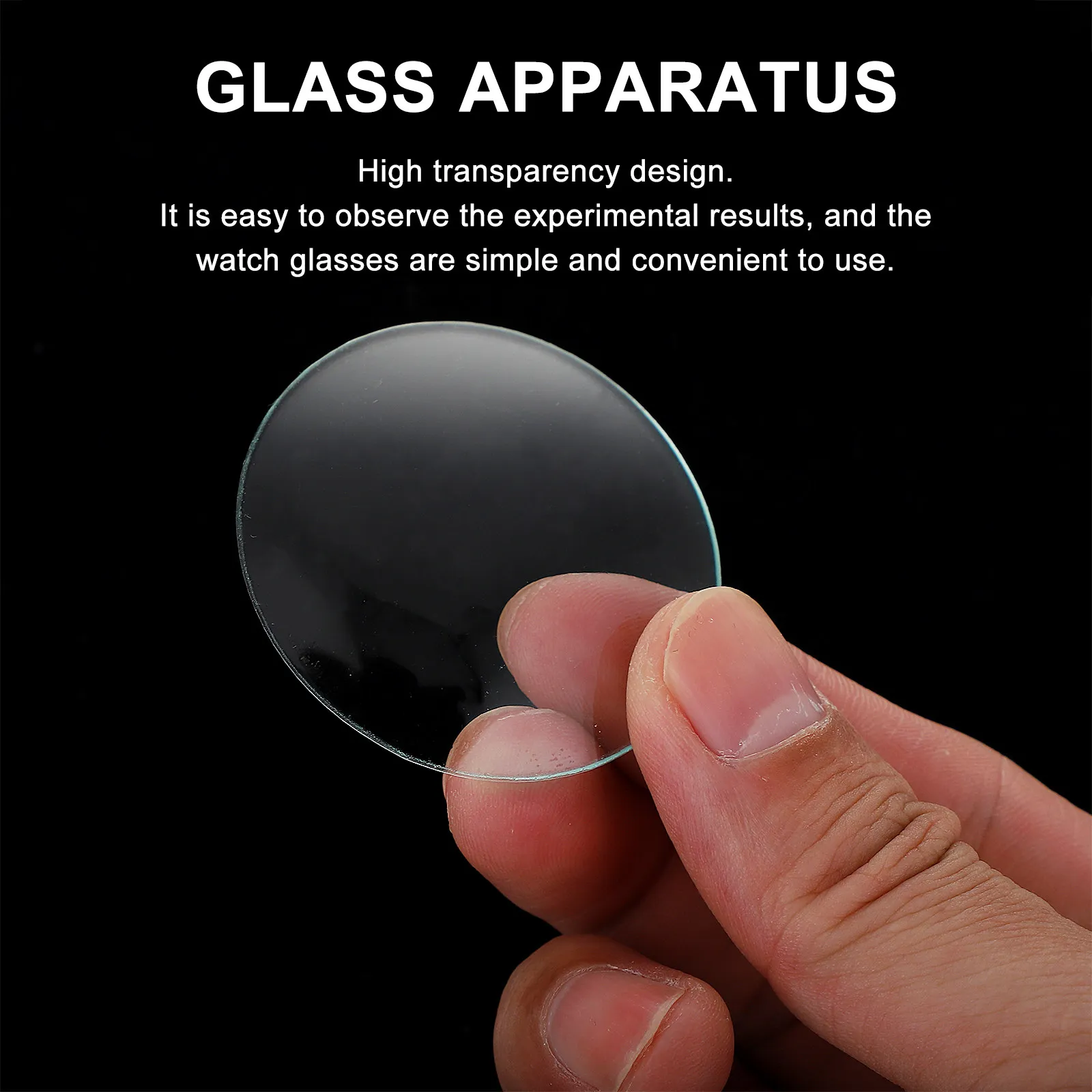 

10Pcs Laboratory Round Watch Glass High Transparency Glass Surface Dish for Chemical Experiment Evaporating Cover Teaching Lab