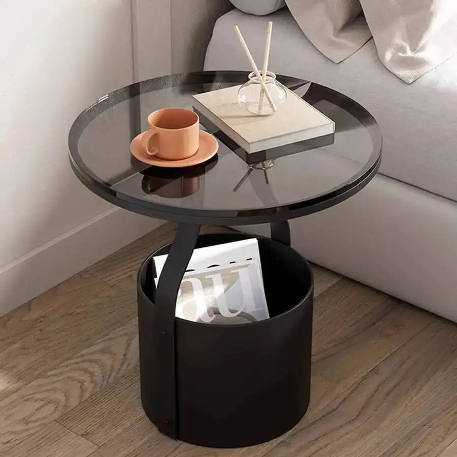 Cute Library Portable De Bedside Table Makeup Storage Italian Black Nightstands Kawaii Modern Noche Mesita Home Furnitures