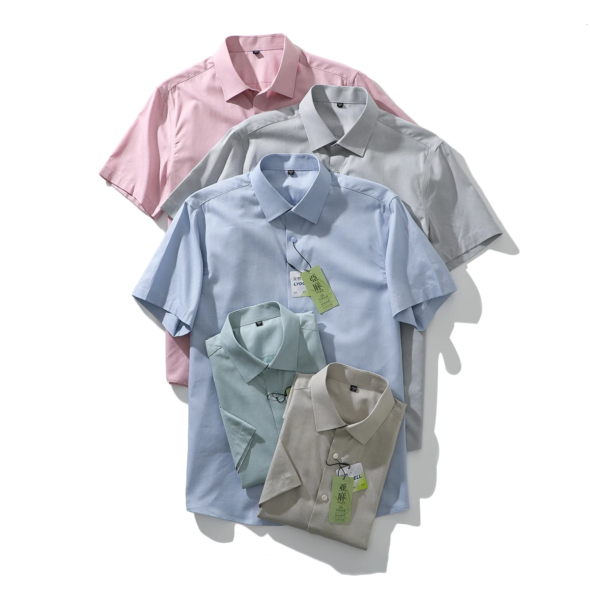 

Linen Blend Silk Soft Smooth Skin-Friendly Breathable Summer Men's Commute Color ort Sve irt Japanese Retro Sle