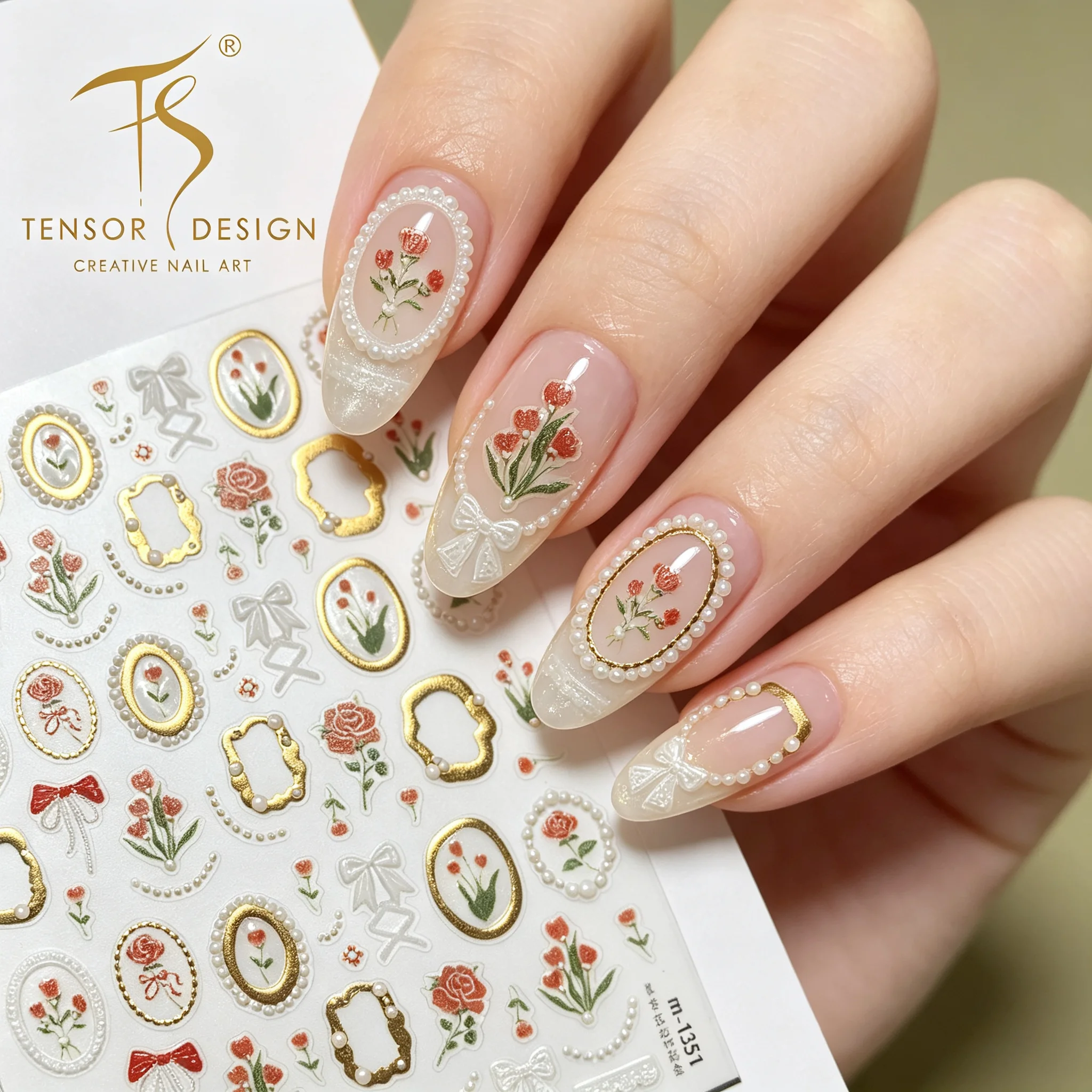Nail Art Elegan - ملصقات أظافر تينسور نيل بتصميم زهور