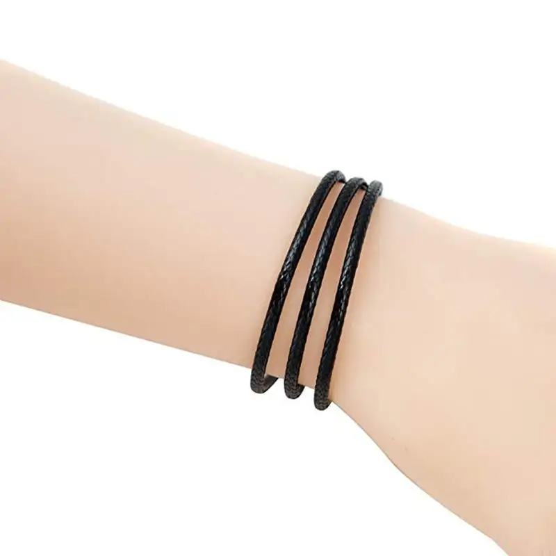 91AF colar corrente couro preto 91af