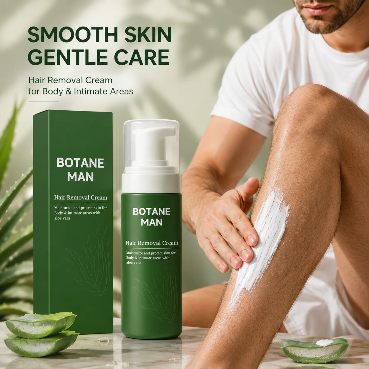 Hair Removal Cream Mousse Painlessly Remove Body Hair Soothing Post Shave Skin Discomfort Gentle Fast-Acting Depilatory Cream