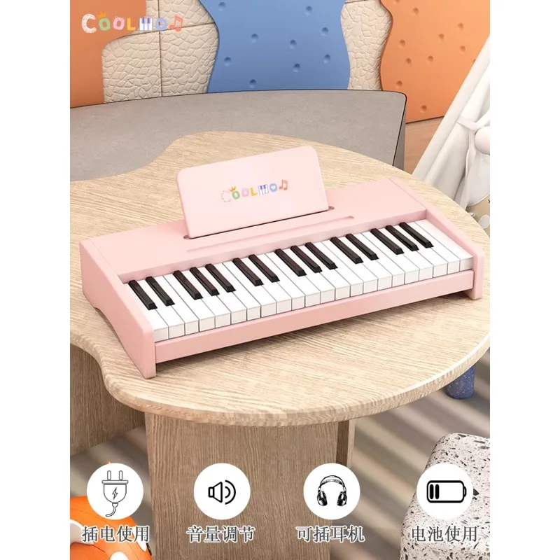 Children's wooden piano, boys and girls infants and toddlers learning mini electronic organ toys  1 PCS