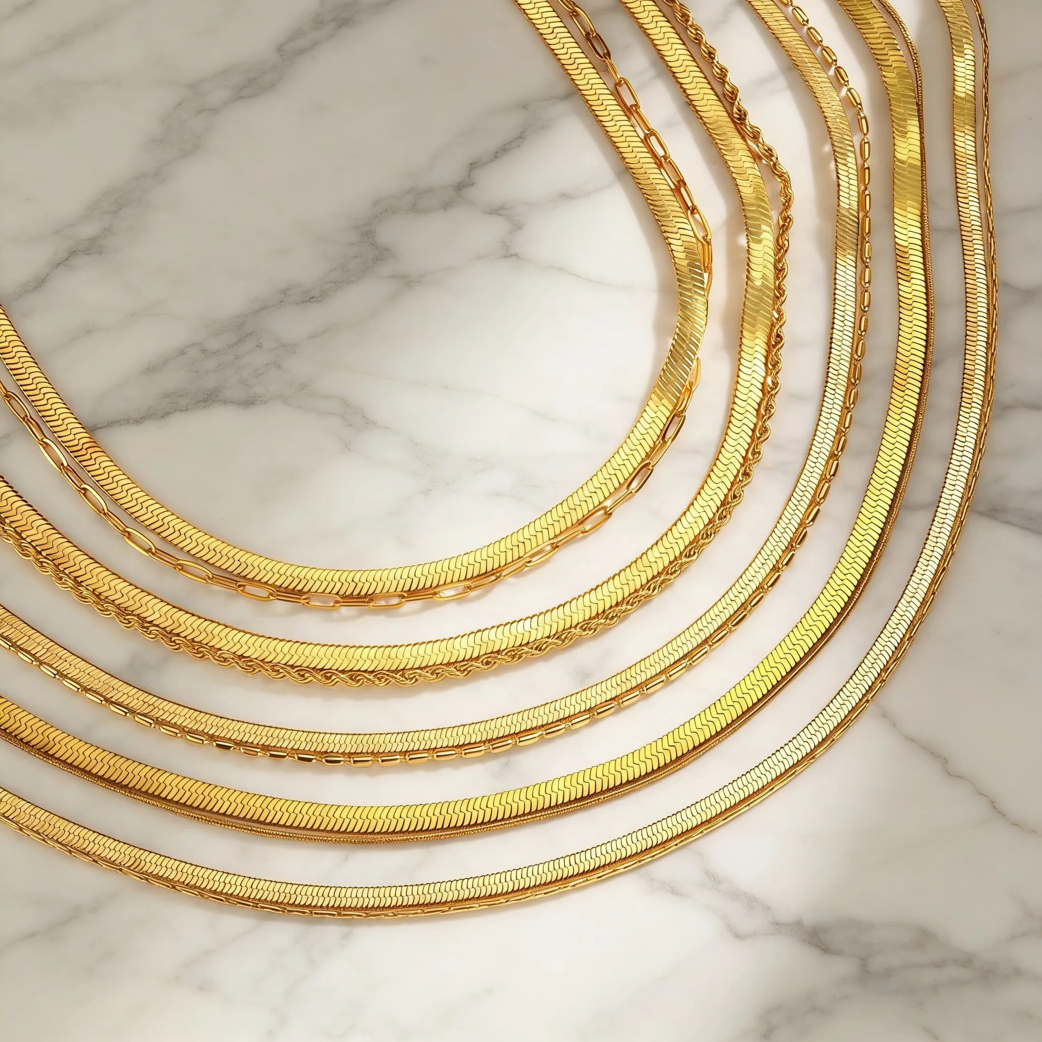 New Geometric Snake Chain Necklace for Women Blade Chain Link Chain Double Layer Necklace 24K Gold Plated Gothic Jewelry Gift