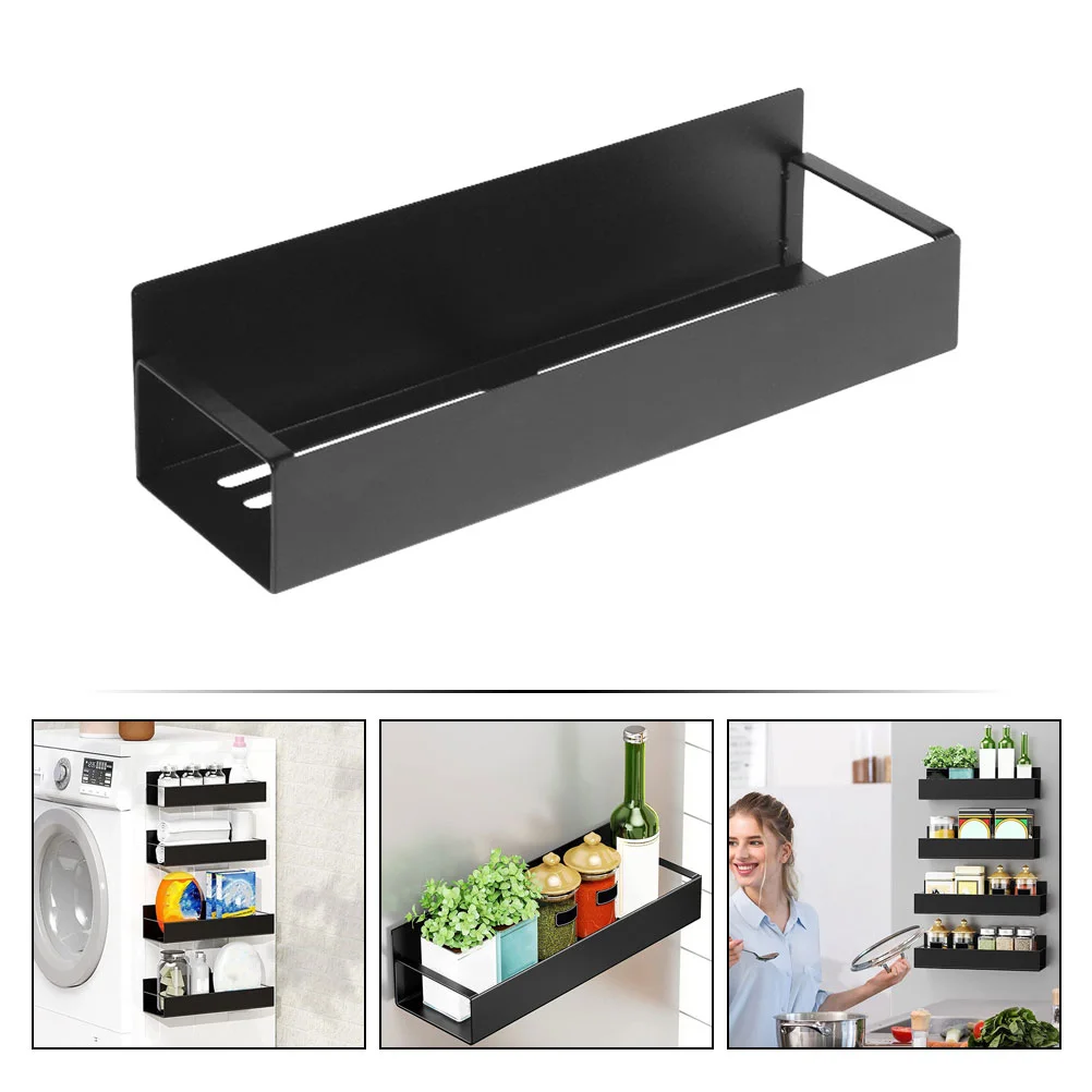 Magnetic Spice Rack for Refrigerator Magnetic Shelf Fridge Spice Rack Organizer Shelf No Drilling Hanging Shelf for Refrigerator