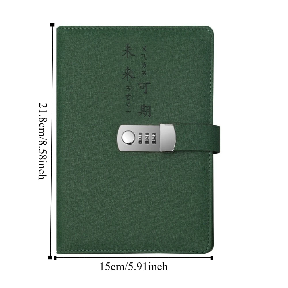 A5 100Sheets Diary Book with Lock Thickened Writing Pads Password Lock Notebook Stationery Lucky Letter Lockable Secrets Journal