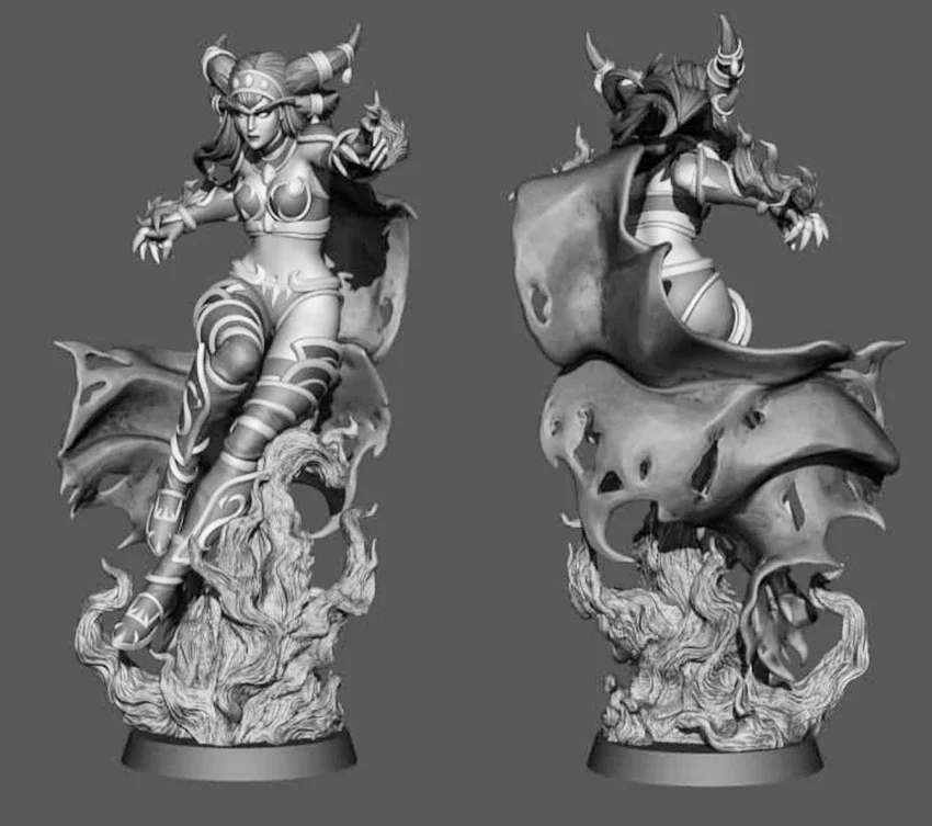 Resin Model Kits Devil Queen  Figurine Unpainted No Color RW-707