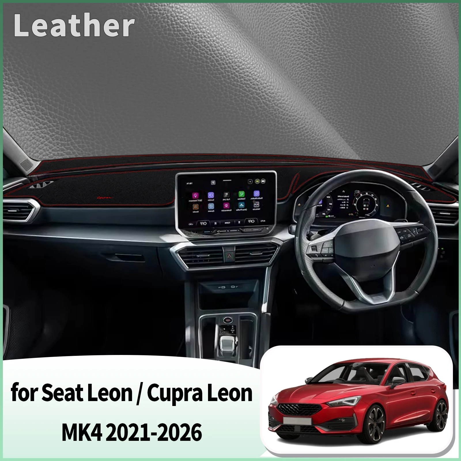 Коврик на приборную панель для Seat Leon 2021-2026 Cupra Leon MK4, универсальный, антибликовый, теплоизоляционный, с защитой от солнца
