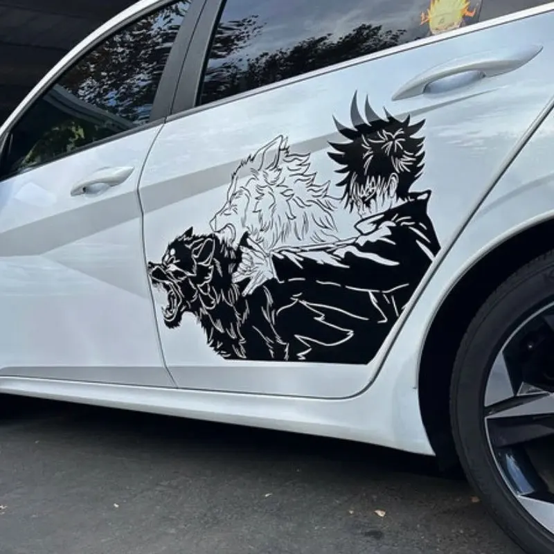 Duża naklejka Anime grafika dla samochodów dekoracja naklejki kaptur boczny części samochodowe wycinanie wodoodporne etykiety winylowe akcesoria