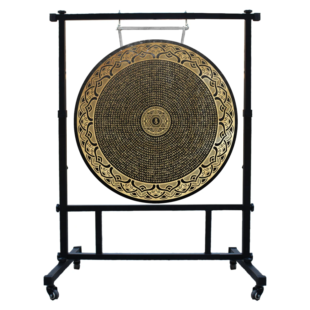 

Sound Healing Gong Set-Ancient Chau Gong 50/60/70/80/90cm with Stand Tibetan Gong Meditation Gong Long Sustain and Deep Sound