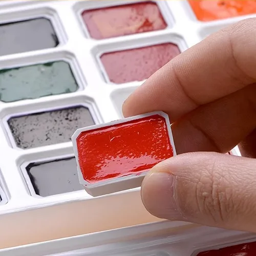 Imagen 2 del producto Rosa-Juego de pintura de acuarela sólida, 16/24 colores, Color agua profesional para pintar suministros de arte