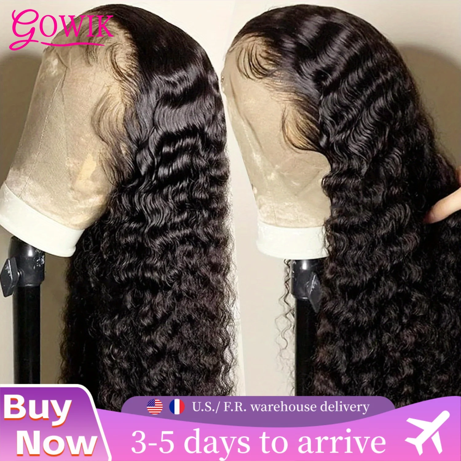

13x4 13x6 HD Lace Front Wig 200% Density Deep Wave Natural Looking Pre Plucked Human Hair Wig Water Wave Curly Lace Frontal Wigs