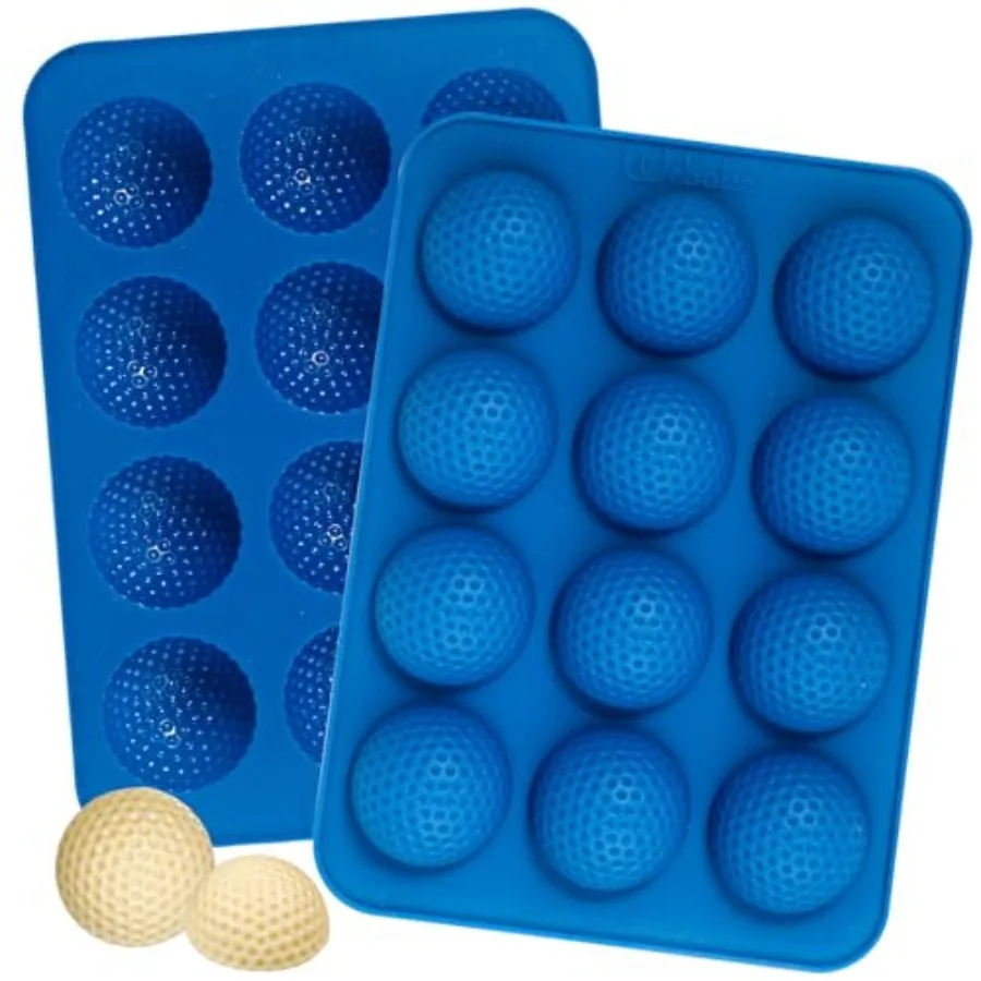 

Golf Ball Chocolate Molds Silicone 12-Cavity Mold for Cake Decorations Hot Chocolate Bomb Candy Pack of 2