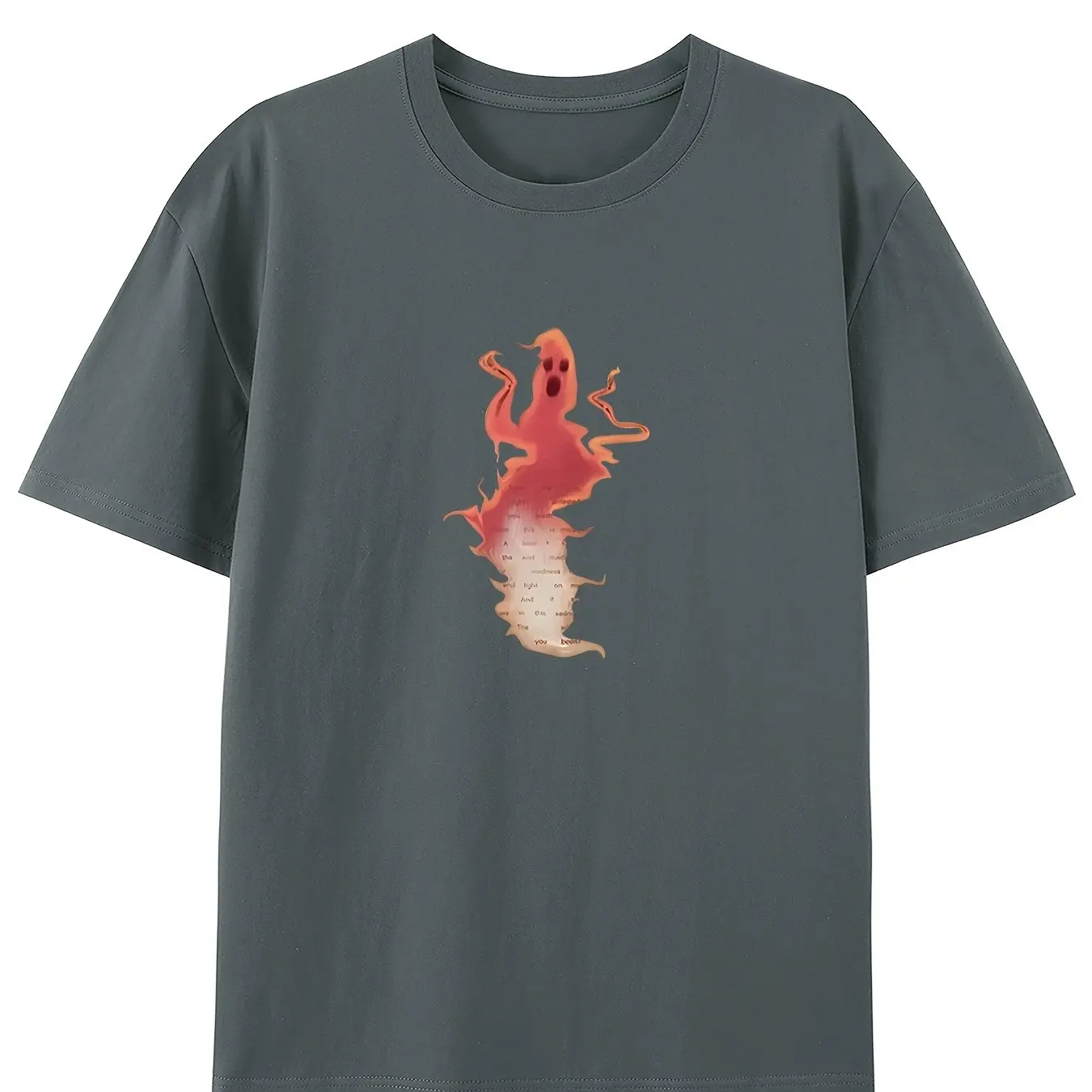 تي شيرت رجالي كلاسيكي إبداعي مطبوع عليه شبح هاراجوكو كاجوال من القطن بتصميم كرتوني فريد بأكمام قصيرة ورقبة دائرية هيب هوب للشارع