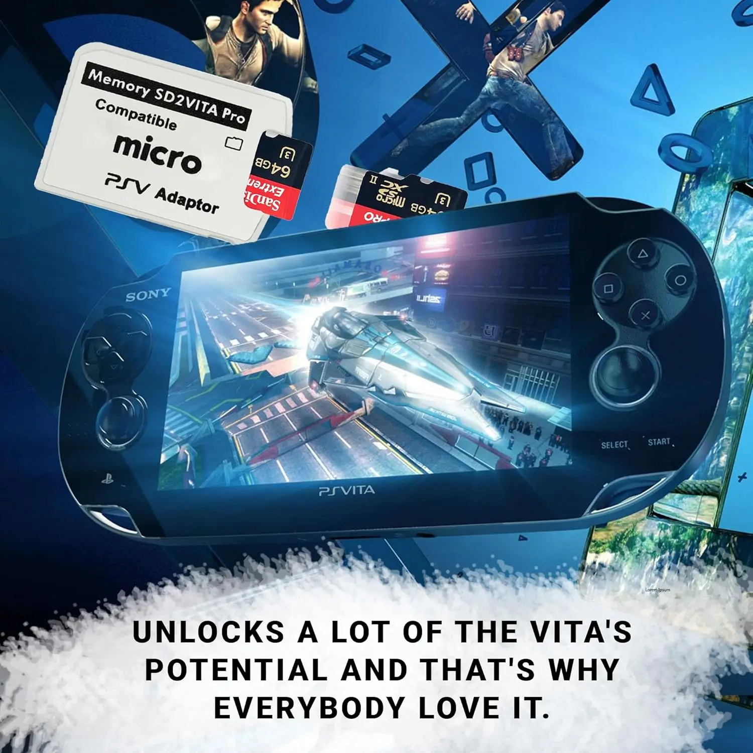 محول بطاقة الذاكرة SD2Vita PS Vita متوافق مع PS Vita 1000/2000