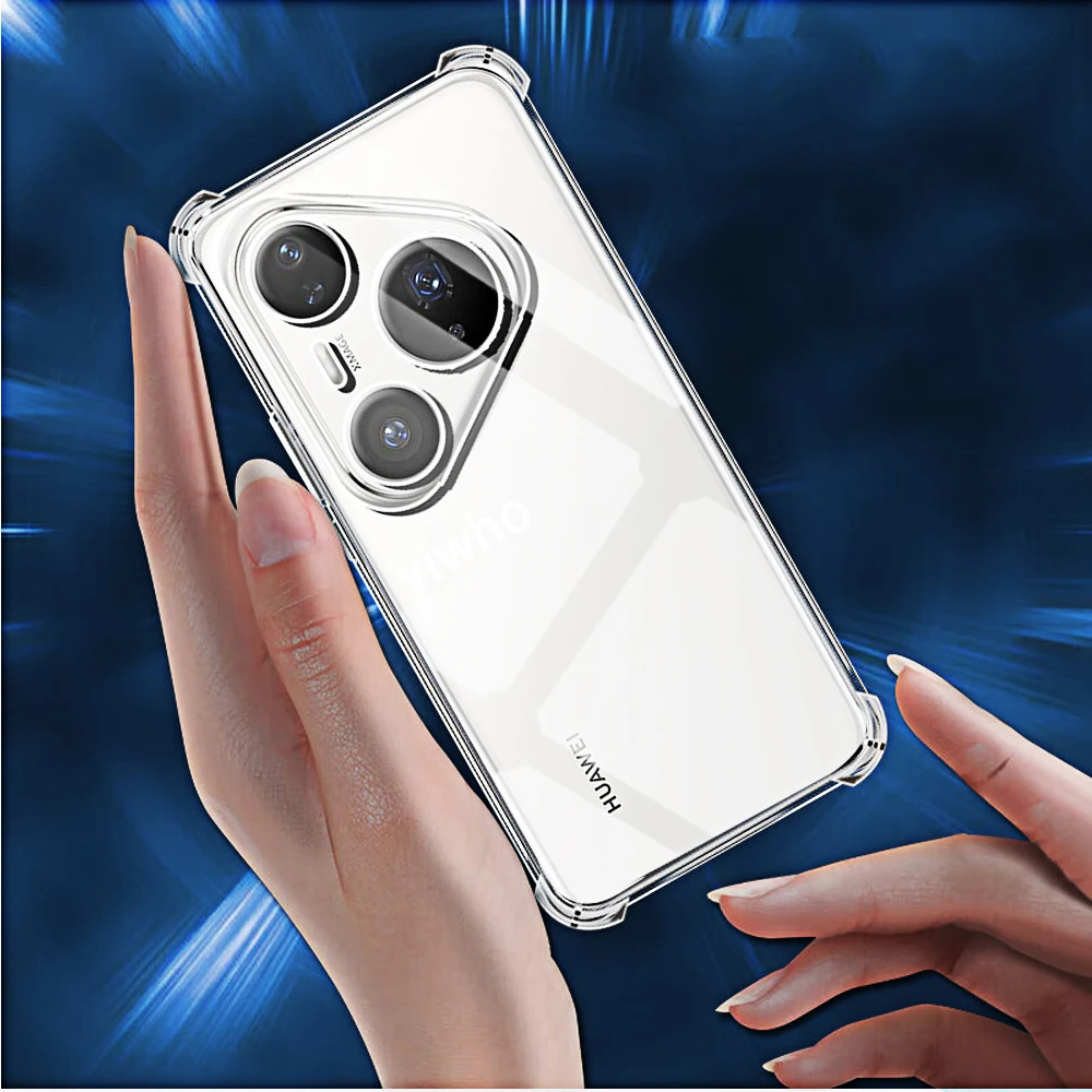 حافظة هاتف شفافة لهاتف هواوي بورا 80 برو + الترا P80 غطاء خلفي ناعم من البولي يوريثان الحراري لهاتف هواوي بورا 70 60 برو بلس P70 P60 Pura80