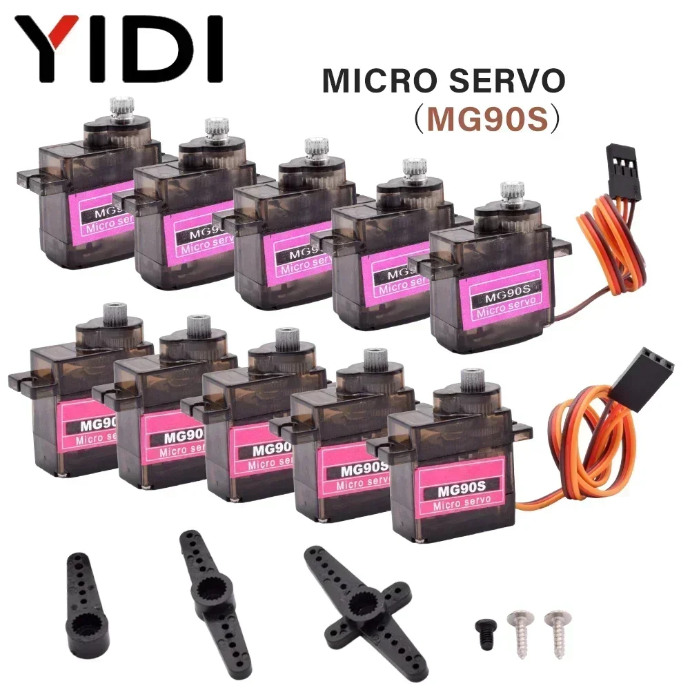 

5pcs MG90S Micro Servo Motor Metal Gear Analog RC Servomotor 180 360 For Mini Car Airplane Helicopter Arduino Robot Microservo