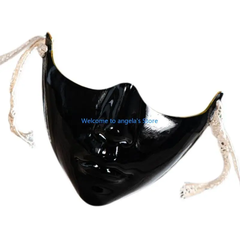 X4YC 가장 무도회 반 얼굴 마스크 할로윈 눈 커버 입 커버 가장 무도회 의상 장식 여성 남성 할로윈 복장