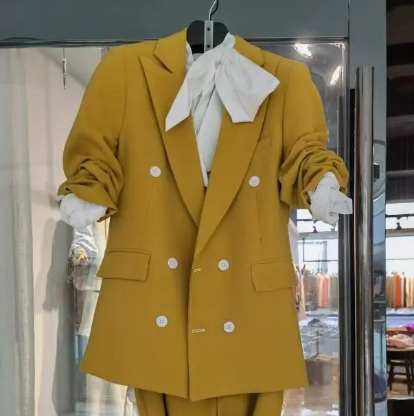 Vestido de boda de caballero para hombre, uniforme Formal de fiesta, chaqueta de manga larga con solapa, abrigo de fiesta de negocios, WA02