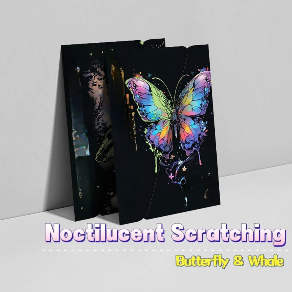 大人と子供のためのスクラッチアート - 光るスクラッチペイントの筏セット、旅行好きへのストレス解消ギフト