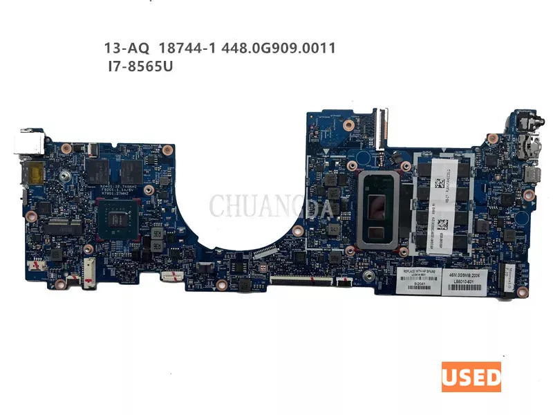 USED L53413-601 L53414-601 Mainboard For HP 13-AQ Laptop Motherboard 18744-1 448.0G905.0011 With SRFFW I7-8565U CPU 100%