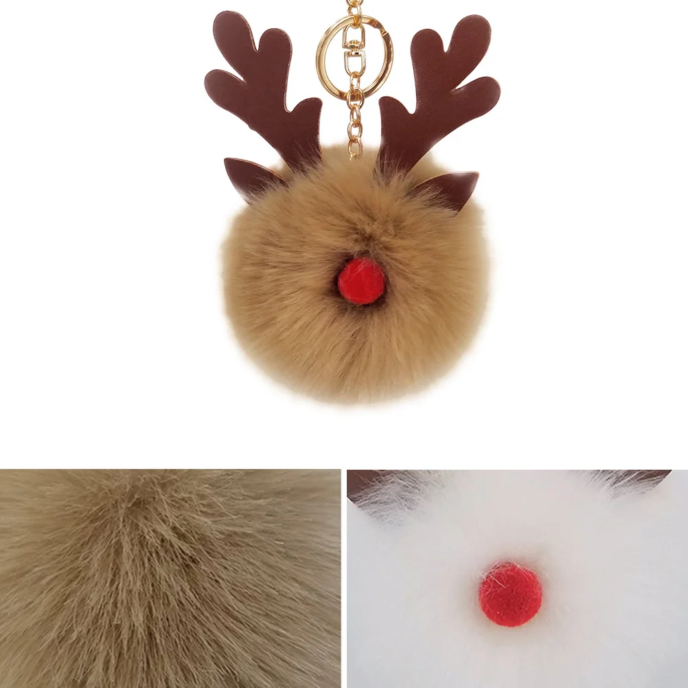 키링 키체인 키링 폼폼 펜던트 소녀용 가방 지갑 자동차 장식 선물 카키색