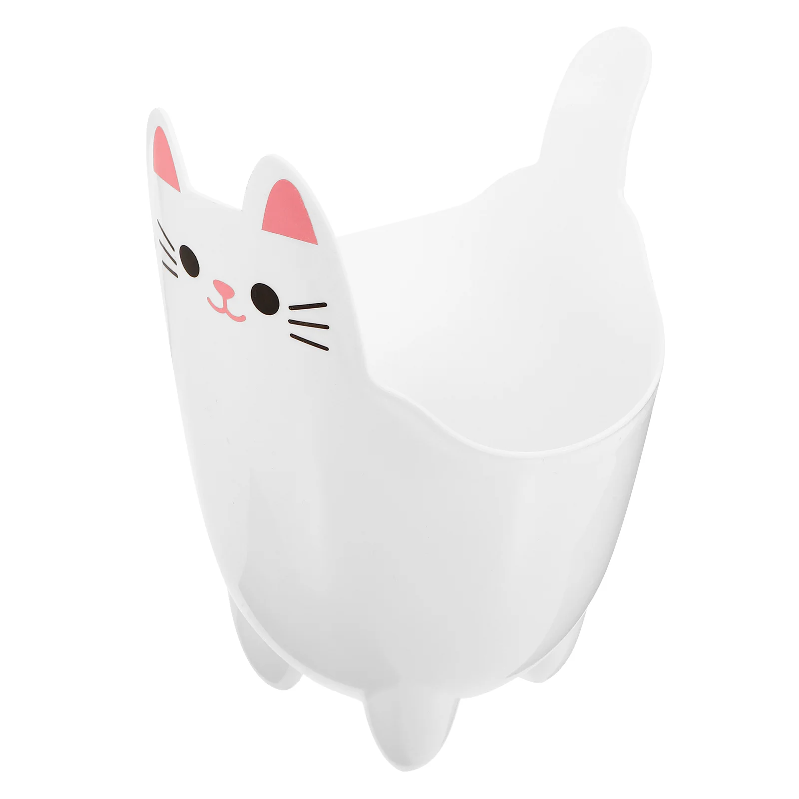 Office Garbage Cans Cat Shaped Trash Waste Bin Mini Plastic Desk White Pp Small Desktop Rubbish