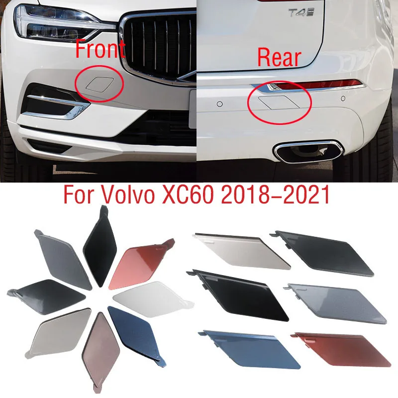 Для Volvo XC60 2018 2019 2020 2021, передний и задний бампер автомобиля, фаркоп, крышка, крышка прицепа, проушина, крышка