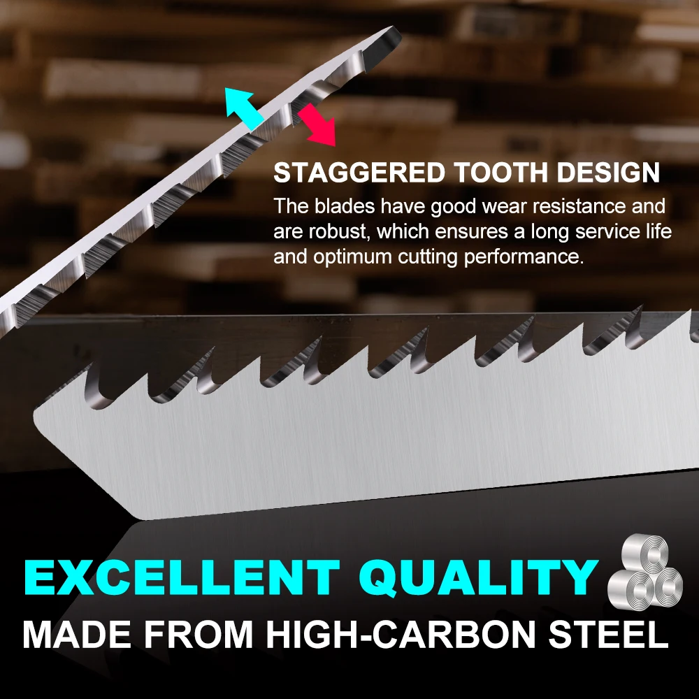 CMCP 20 قطعة مجموعة شفرات المنشار T-Shaft HCS شفرات المنشار المتنوعة للخشب والبلاستيك المعادن قطع T111C T118A T144D T244D #2