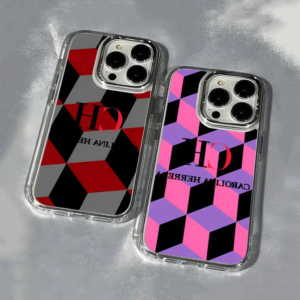 Funda Transparente Suave C-Carolina Fashion H-Herrera para iPhone 17 Pro Max, 14, 16 Plus, 13, 15 Pro Max, 12 Pro, 11 Air