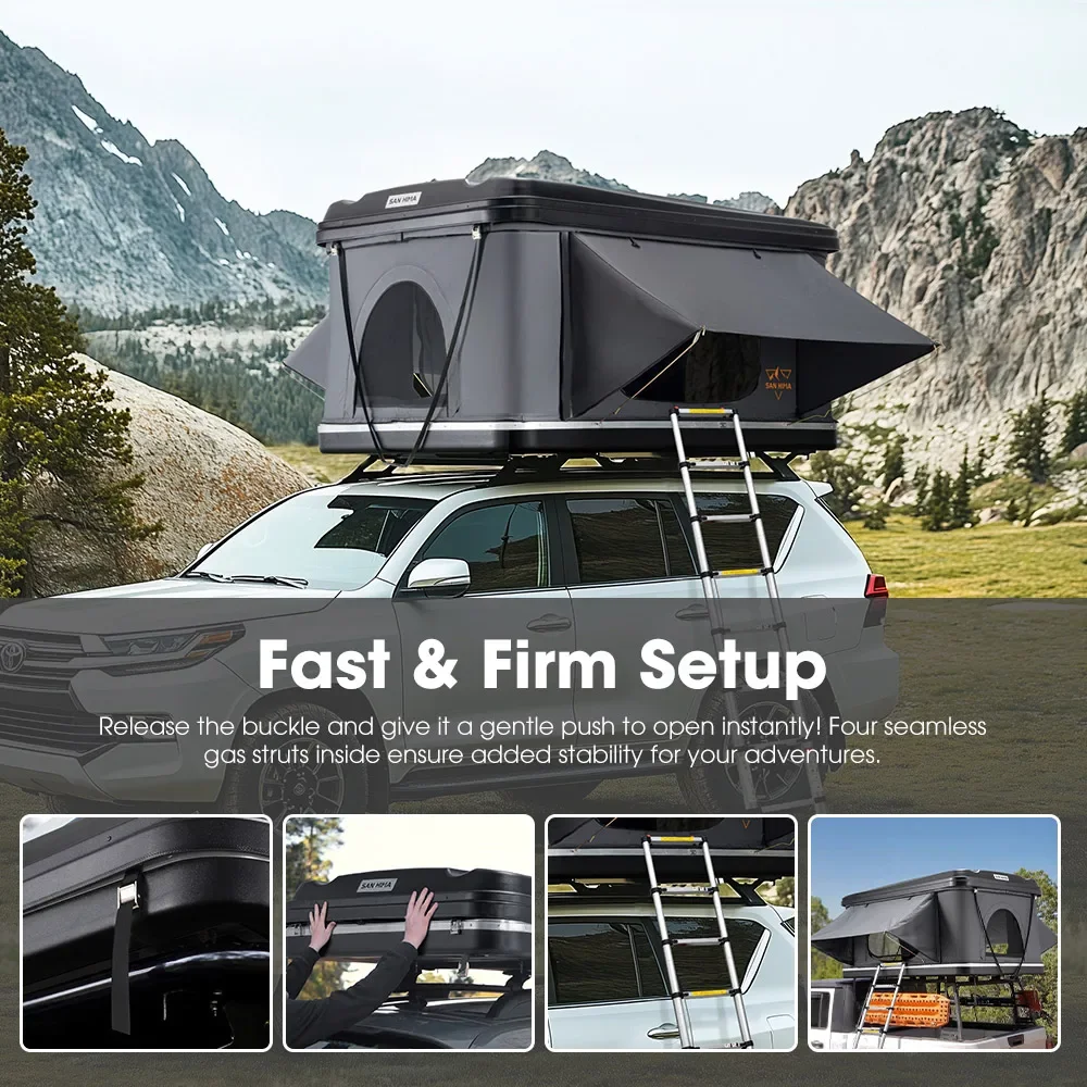 Quick Setup Waterproof Outdoor Camping ABS Hardshell Car Rooftop Tent Premium Hard Shell Roof Top Tent For Adventure