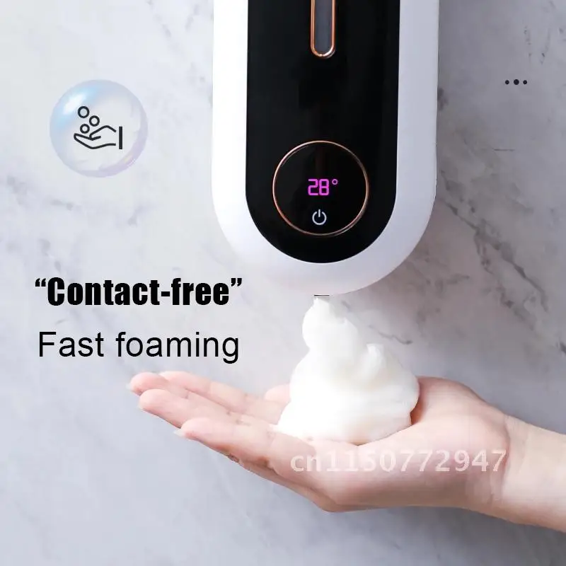 

Automatic Foam Liquid Soap Dispenser with Temperature Digital Rechargeable Sensor Touchless Hand Sanitizer Machine for Bathroom