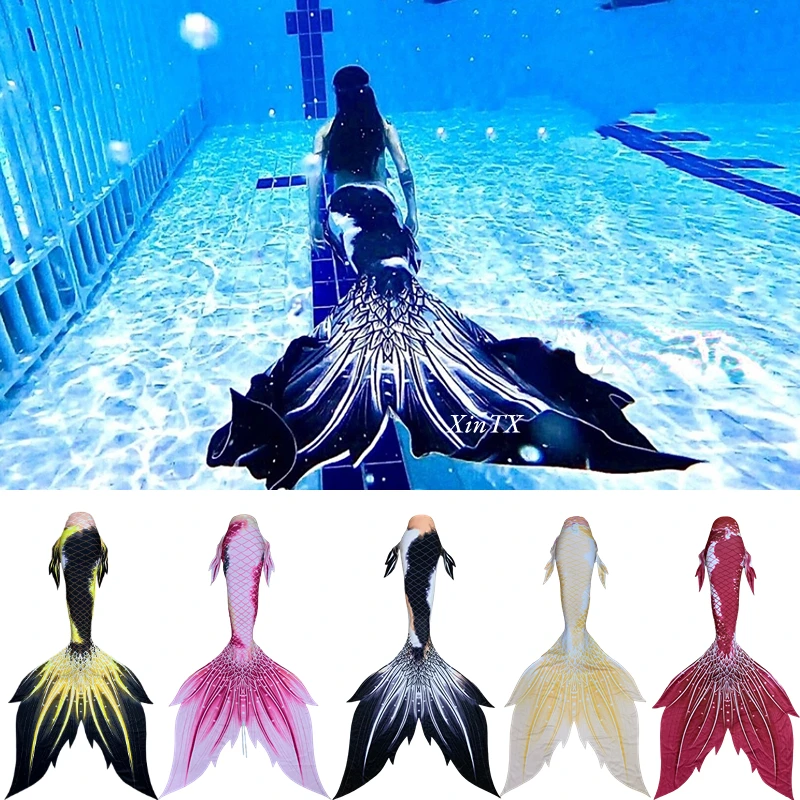 HD Customized Super Big Mermaid Tail for Swimming Adult Add Monofin for Photo Shooting Sea King Diving Beach