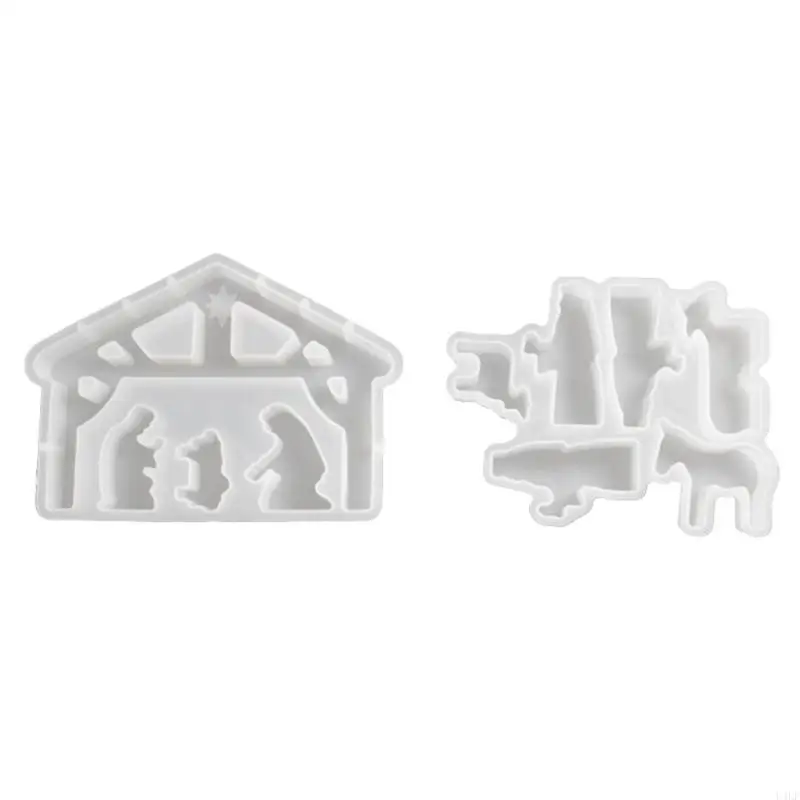 U4LF Pack of 2 Resin Mold Silicone Texture with Prayer Pattern for Table and Bedroom Home for Crafting Unique Table Decors