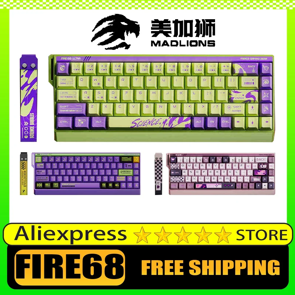 Madcatz Fire68 Ultra Magnetic Switch Mechanical Keyboard 8K Hot Swap Esports Gaming Keyboard Aluminum Alloy PC Gamer Accessories