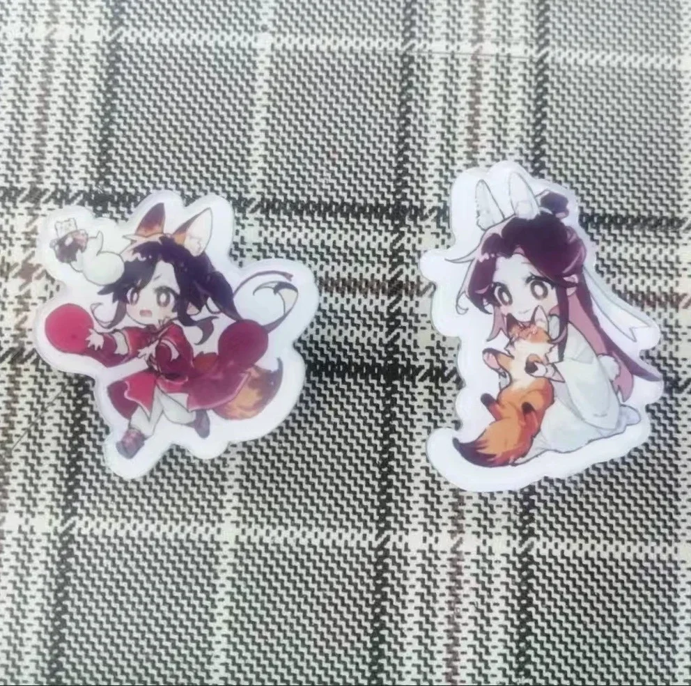 2Pcs/Set Anime Tian Guan Ci Fu Xie Lian Hua Cheng Heaven Official\'s Blessing badge Acrylic Brooch Pin Cosplay Accessories Gfit