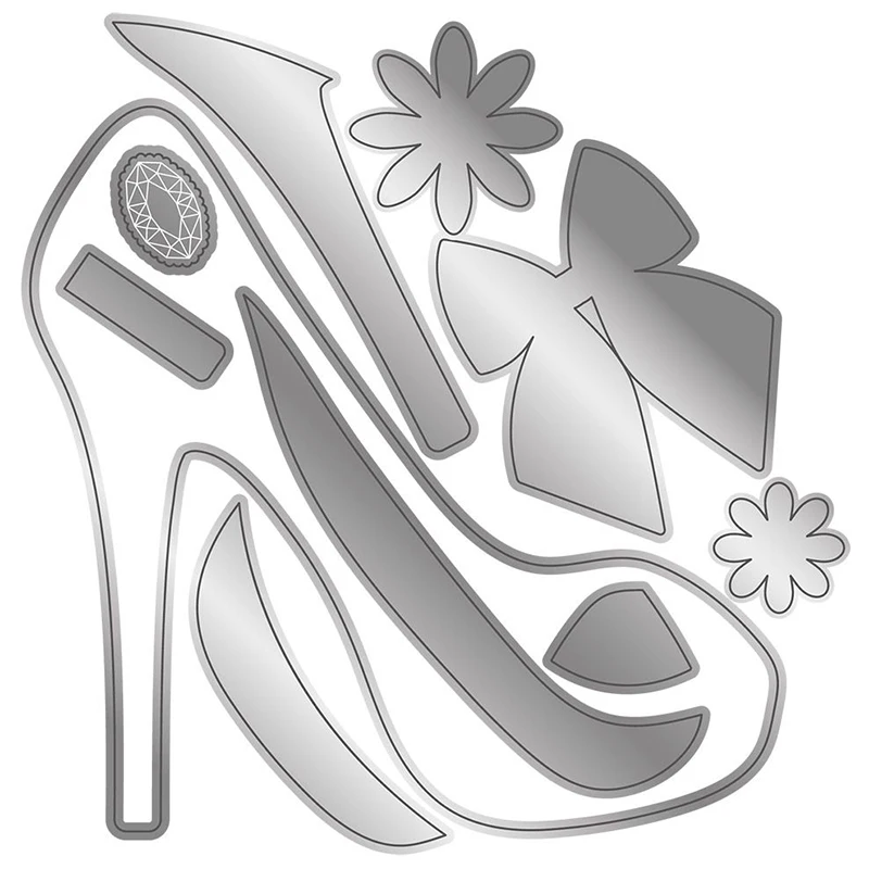 If The Shoe Fits Metal Cutting Dies Stylish High Heeled Shoe Accessories Clear Stamp For DIY Scrapbooking Crafts Cards Making X9