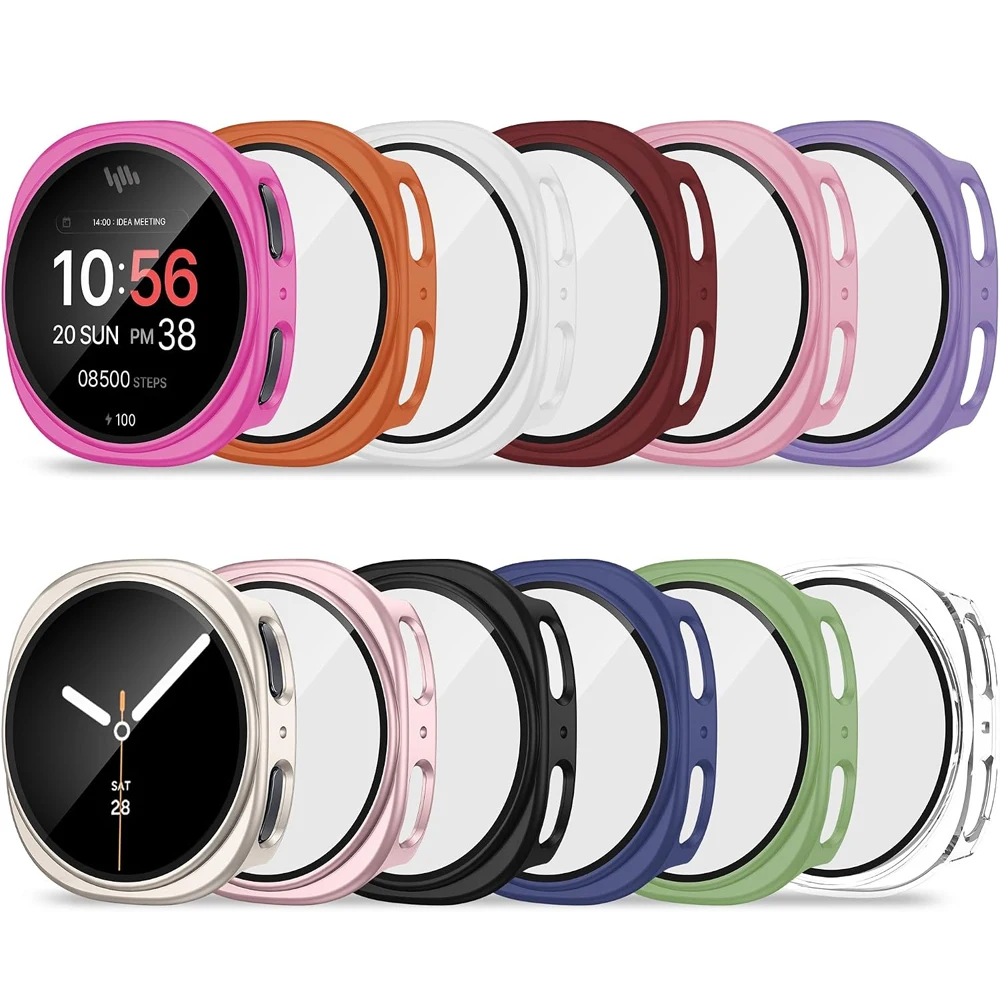 Tempered Glass+PC Cover for Samsung Galaxy Watch 8/9 44mm 40mm All Coverage screen protector Cases Galaxy Watch 9 8 Accessories