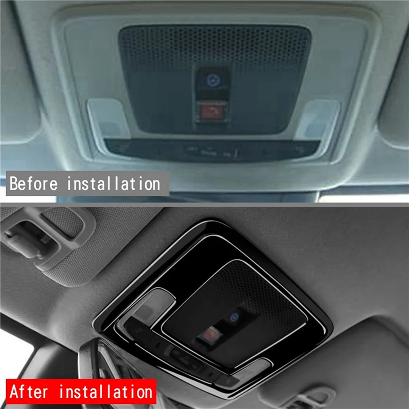

3X Car Glossy Black Interior Front Reading Light Lamp Cover Trim Sticker For Honda Vezel HR-V HRV 2021 2022