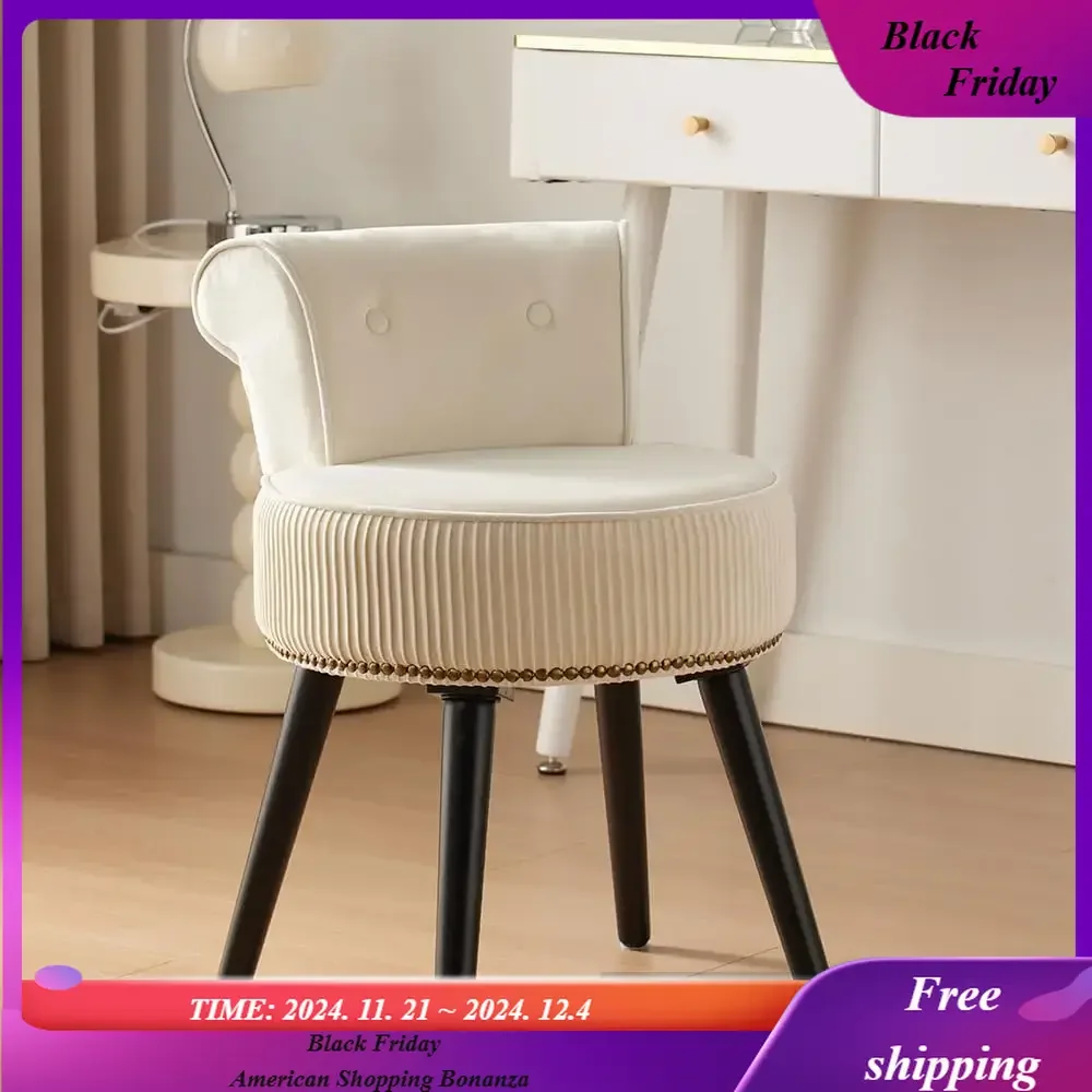 Vanity Stool with Back Small Chair for Makeup Vanity Chair Velvet Stool Chair